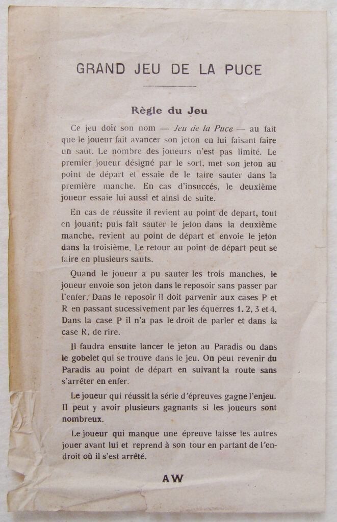 Tucker Tw ID • AWPA-01c1 — publisher • A W — title • GRAND JEU DE LA PUCE