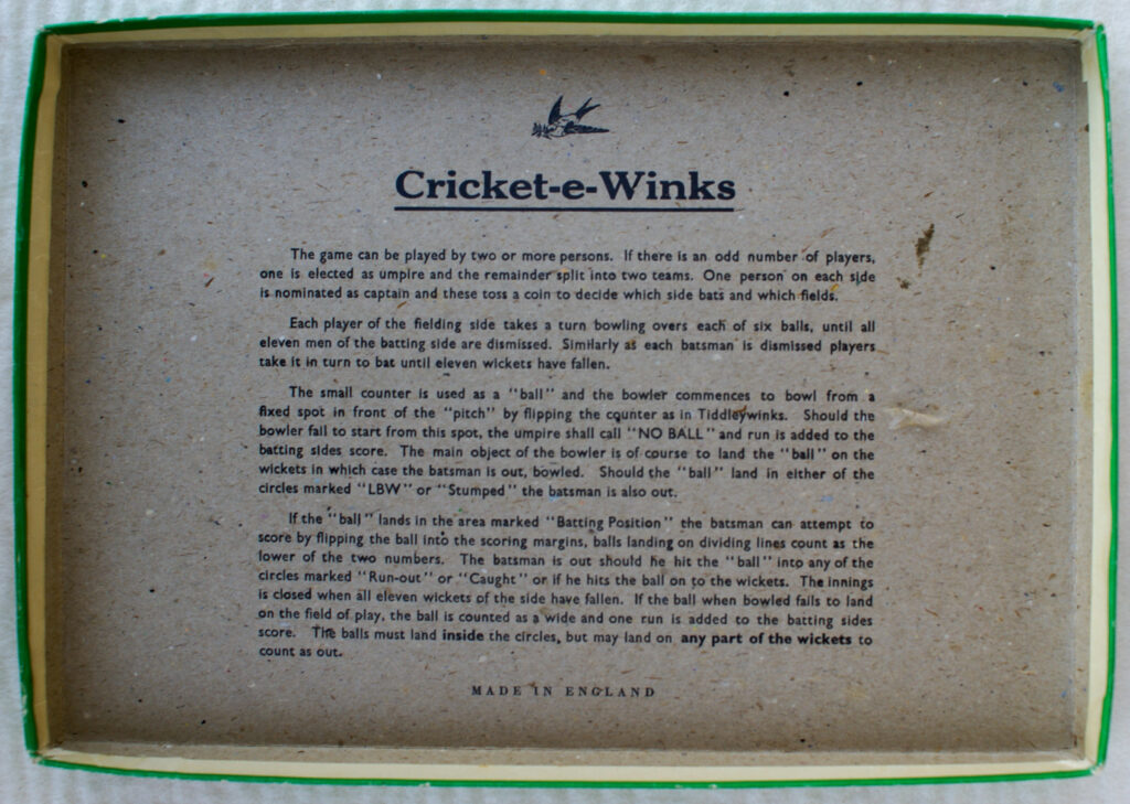 Tucker Tw ID • HMR-02c1 — publisher • House-Martin (England) — title • CRICKET E WINKS