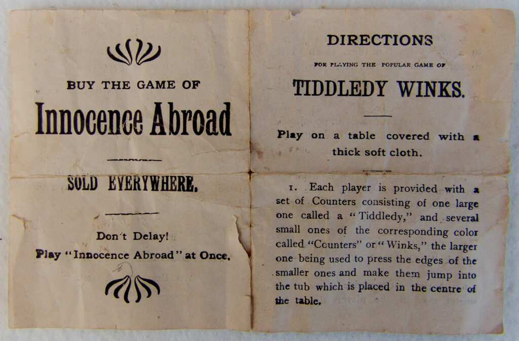 Tucker Tw ID • PBR-29v2 — publisher • Parker Brothers (Salem, Massachu — title • The Popular GAME of Tiddledy Winks.