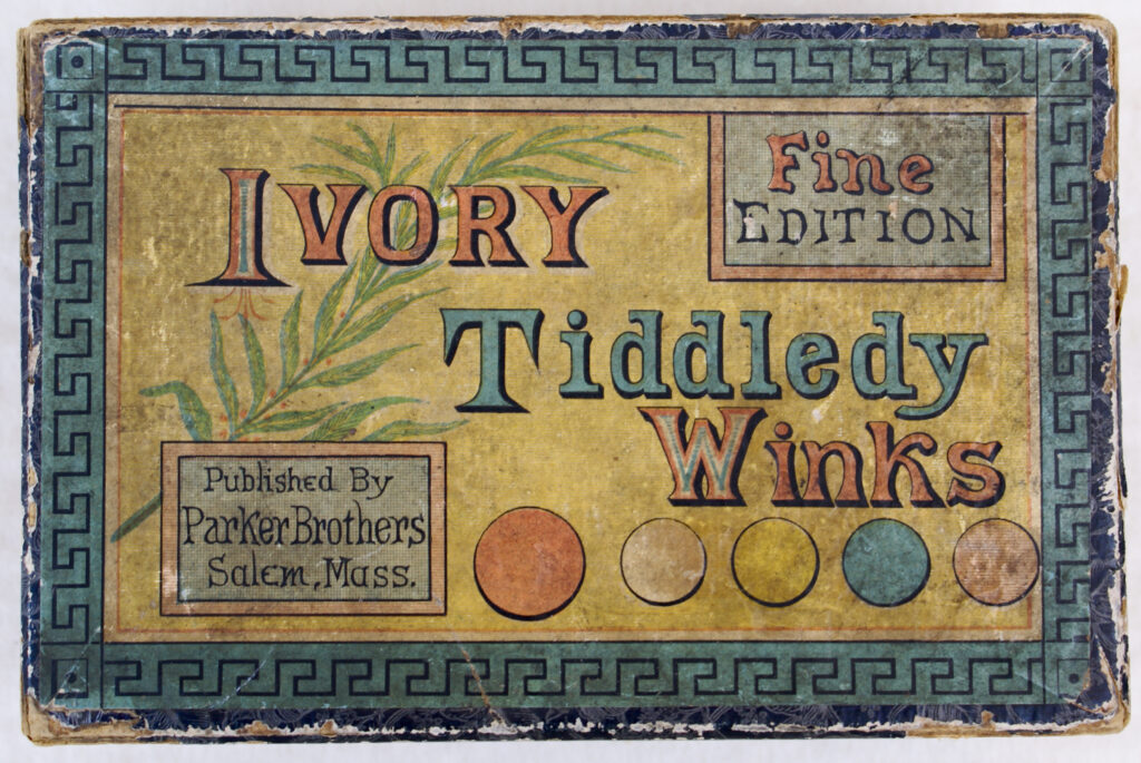 Tucker Tw ID • PBR-77c1 — publisher • Parker Brothers (Salem, Massachu — title • IVORY Tiddledy Winks - Fine EDITION