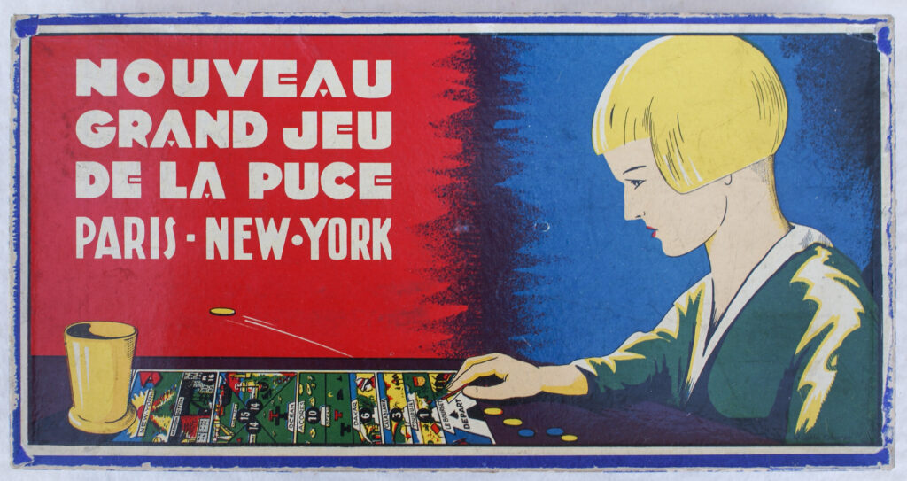 Tucker Tw ID • UNK-133c1 — publisher • (unknown, France) — title • NOUVEAU GRAND JEU DE LA PUCE PARIS - NEW-YORK