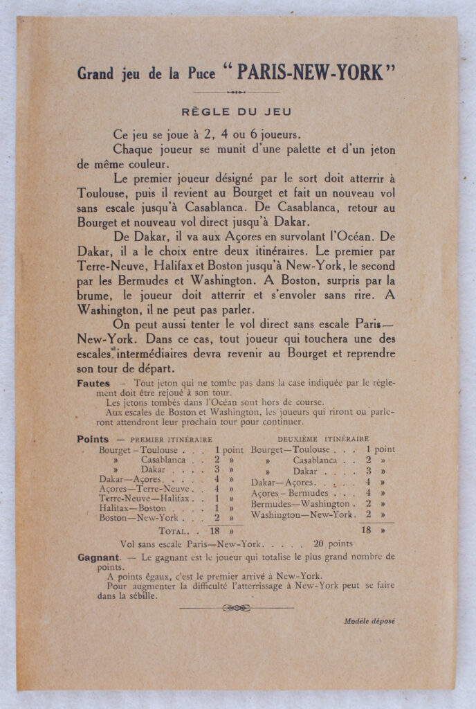 Tucker Tw ID • UNK-133c1 — publisher • (unknown, France) — title • NOUVEAU GRAND JEU DE LA PUCE PARIS - NEW-YORK